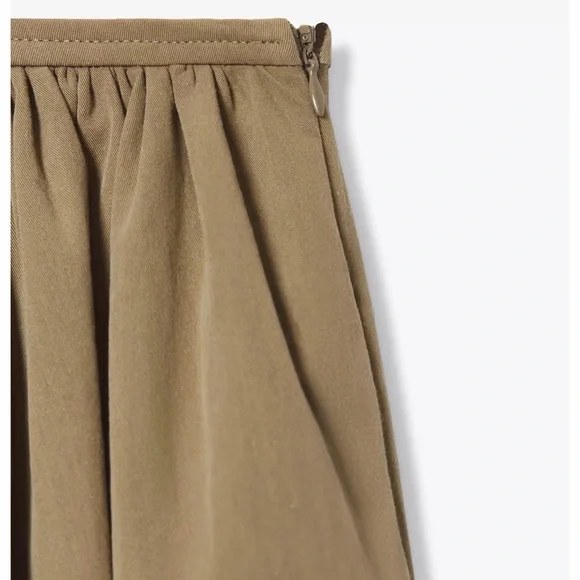 NWT ZARA ZW Collection Cape Midi Skirt Size XL Beige, khaki, taupe - Picture 6 of 13